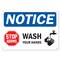 Signmission OSHA Notice Sign, Stop Germs, 10in X 7in Rigid Plastic, 7" W, 10" L, Stop Germs, OS-NS-P-710-25563 OS-NS-P-710-25563 - alternate 1
